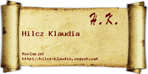 Hilcz Klaudia névjegykártya
